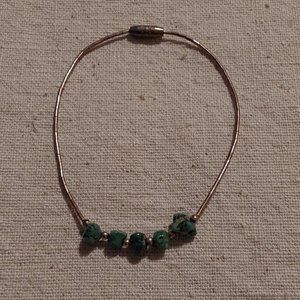Vintage Turquoise and liquid silver bracelet
